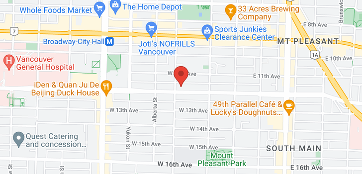 map of 185 W 12TH AVENUE